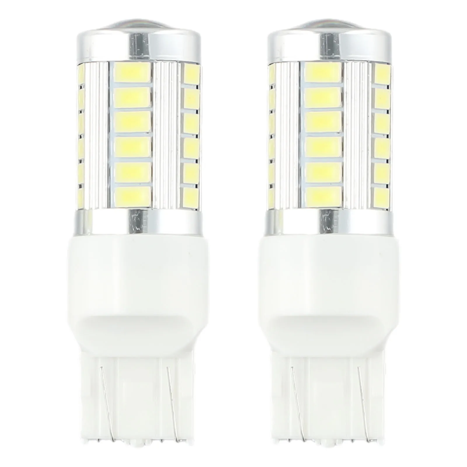 

2pcs LED Sidelight 5630 33SMD White Light Chip Aluminum Plastic For T20 W21 5W 7443 W21W Turn Lamp 12V 6.6W 18x60.5mm Car Lights