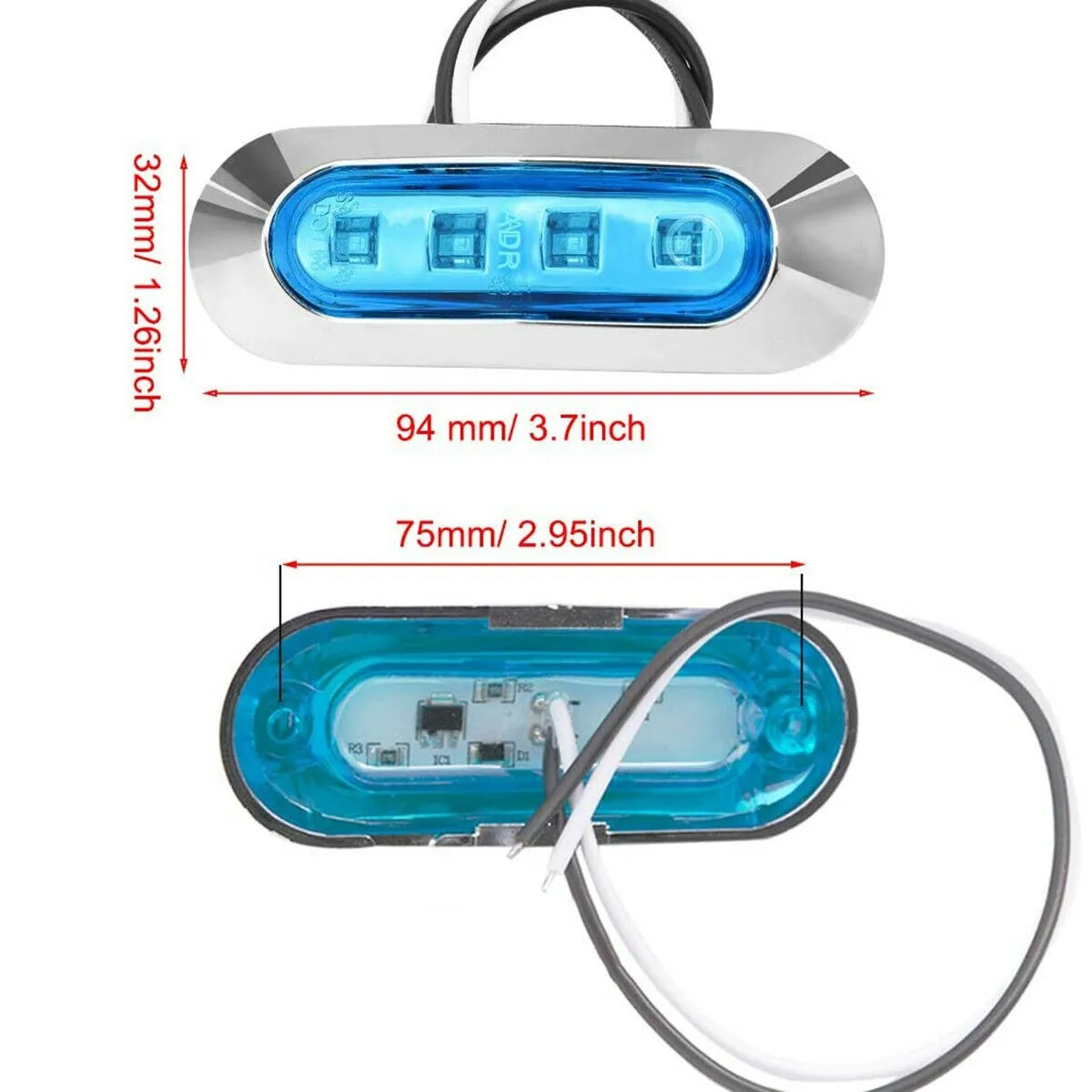 Durable Accessories Side Marker Lights Replacement Truck Trailer 4-LED 4pcs Blue RV Clearance Light Waterproof
Durable Accessories Side Marker Lights Replacement Truck Trailer 4-LED 4pcs Blue RV Clearance Light Waterproof