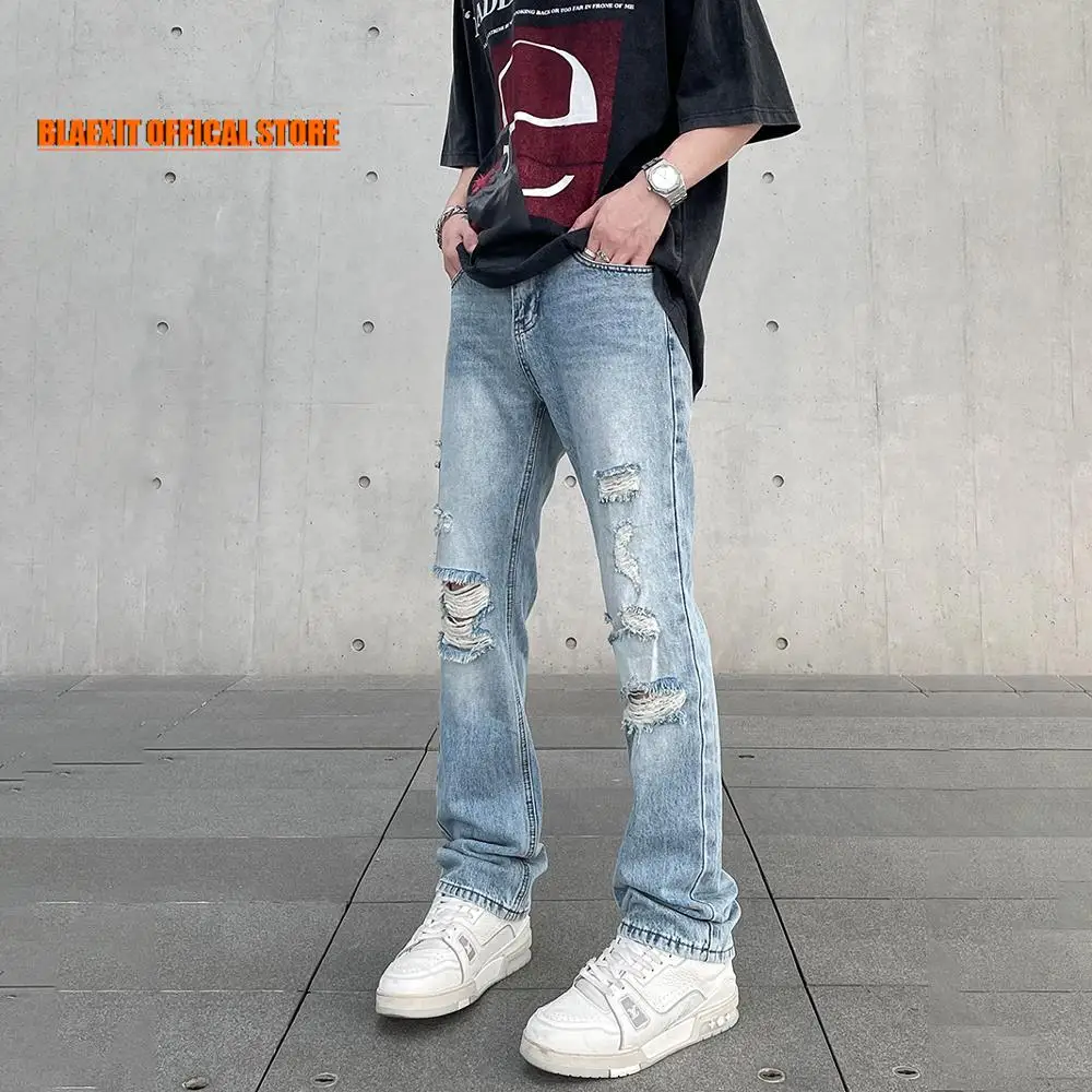 

Ripped Jeans for Men Y2k Street Skinny Vaqueros Pantalones Hombre Streetwear Autumn Winter Slim Trousers Original Denim Pants