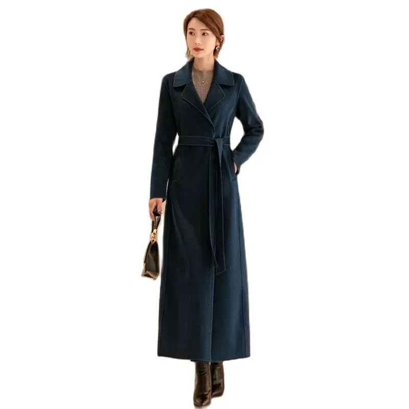 Fashion Double-sided Cashmere Women's Long Over-the-knee Coat In Autumn And Winter New Woolen Coat With Long Belt To Ankle Coat
Fashion Double-sided Cashmere Women's Long Over-the-knee Coat In Autumn And Winter New Woolen Coat With Long Belt To Ankle Coat