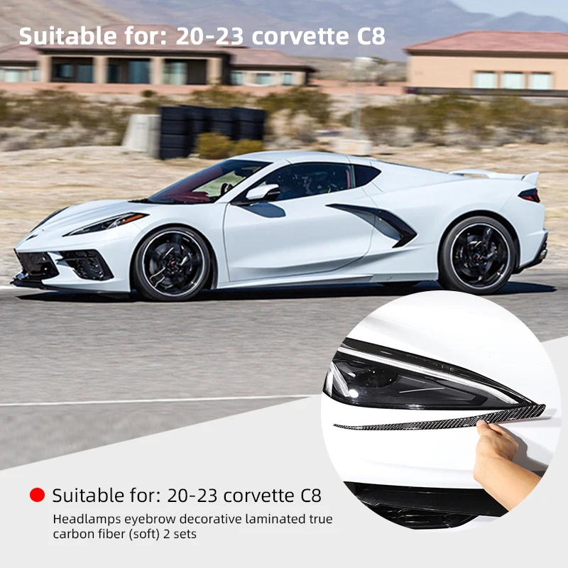 Carbon Fiber Car Front Head Light Eyebrow Strip Decorative Trim Molding Kit For Chevrolet Corvette C8 Stingray Z51 Z06 2020-2023
Carbon Fiber Car Front Head Light Eyebrow Strip Decorative Trim Molding Kit For Chevrolet Corvette C8 Stingray Z51 Z06 2020-2023