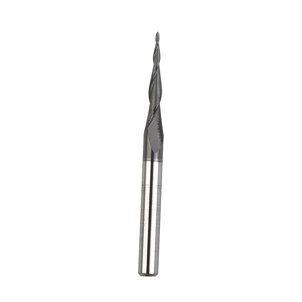 1/8 Shank CNC Carbide Ball Nose Tapered End Mill Radius 0.25mm TiAIN Coated For Cutting Soft Materials, Cast Iron, Cast Steel
1/8 Shank CNC Carbide Ball Nose Tapered End Mill Radius 0.25mm TiAIN Coated For Cutting Soft Materials, Cast Iron, Cast Steel