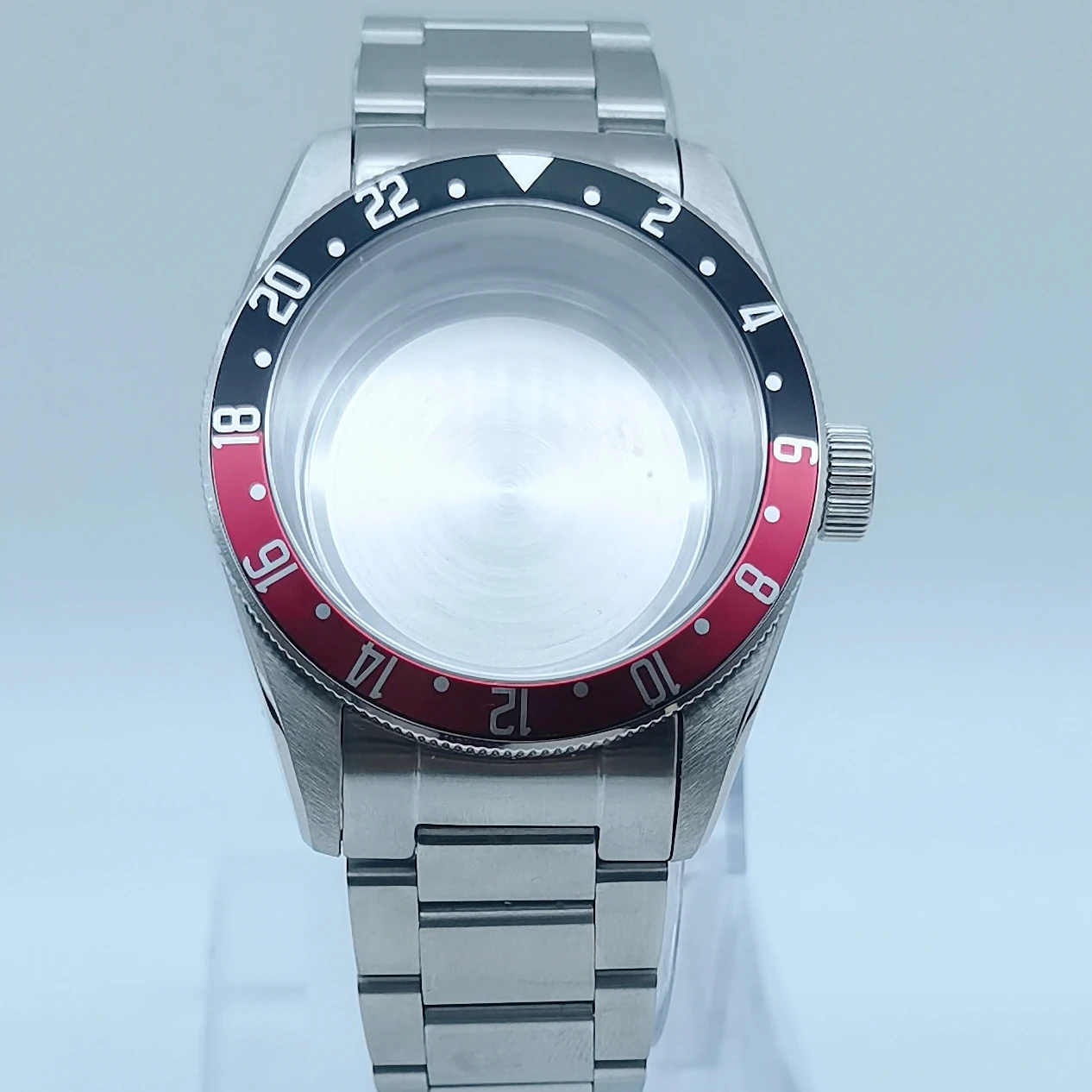 

41mm Watch Parts Case Sapphire Glass Aluminum Bezel Red-black Fit NH34 Automatic Movement