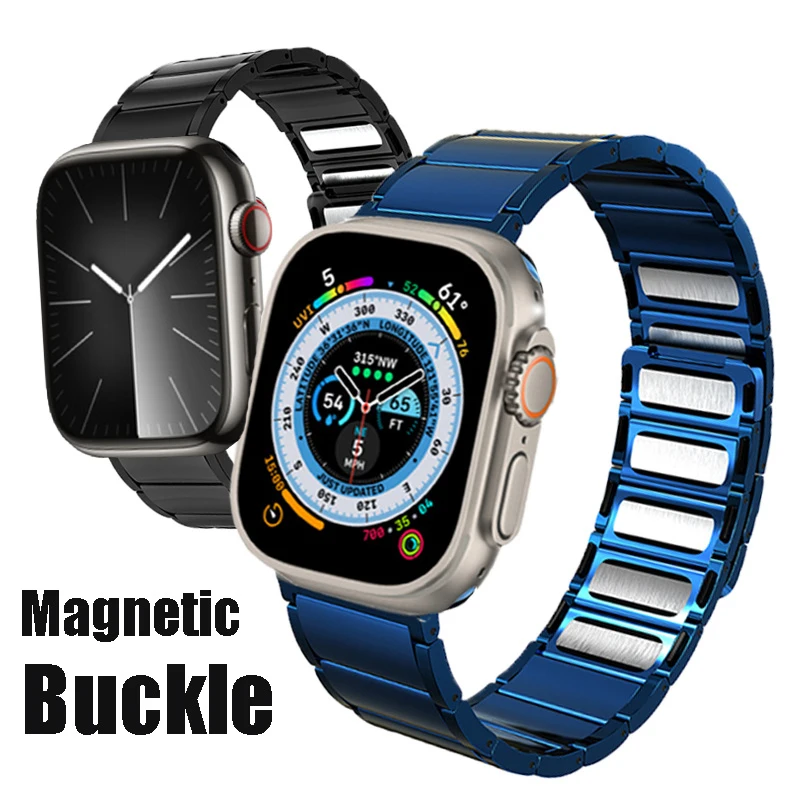 Magnetic Stainless Steel Band For Apple Watch 45mm 44mm 49mm 42mm 38mm 40mm 41mm Metal Strap Wristband for iWatch Ultra 2 9 8 7
Magnetic Stainless Steel Band For Apple Watch 45mm 44mm 49mm 42mm 38mm 40mm 41mm Metal Strap Wristband for iWatch Ultra 2 9 8 7