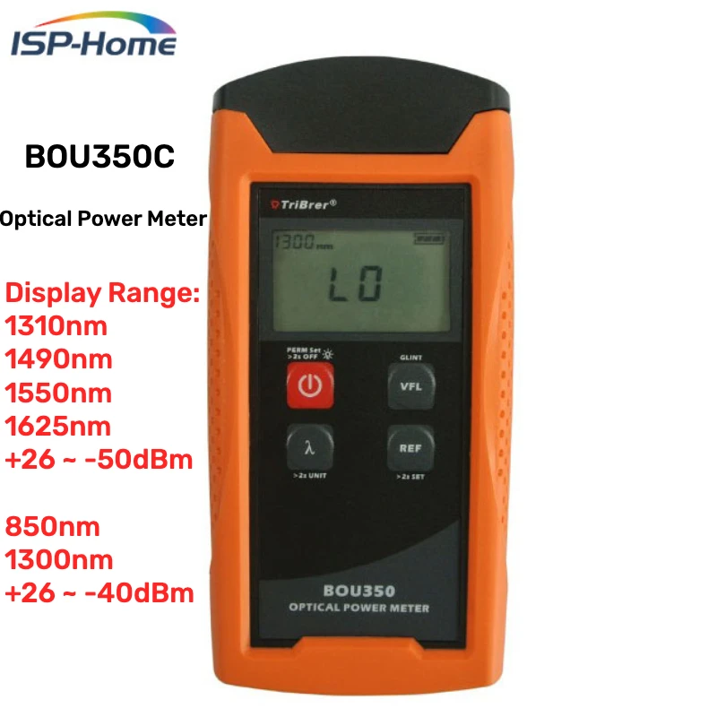 Измеритель оптической мощности марки Tribrer BOU350C -50 дБм ~ + 26 дБм ручной с 6 длинами волны, используемых в тесте оптического волокна FTTx
Измеритель оптической мощности марки Tribrer BOU350C -50 дБм ~ + 26 дБм ручной с 6 длинами волны, используемых в тесте оптического волокна FTTx
