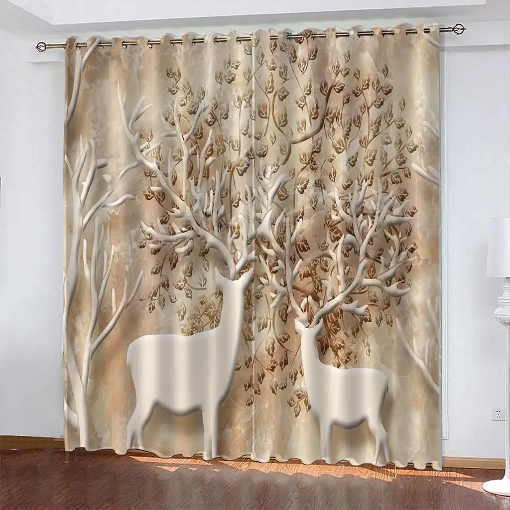 Nordic Modern Deer Print Household Curtains Woven Blackout Curtains Biparting Open Curtains for Home Cortina De Sombra カーテン
Nordic Modern Deer Print Household Curtains Woven Blackout Curtains Biparting Open Curtains for Home Cortina De Sombra カーテン