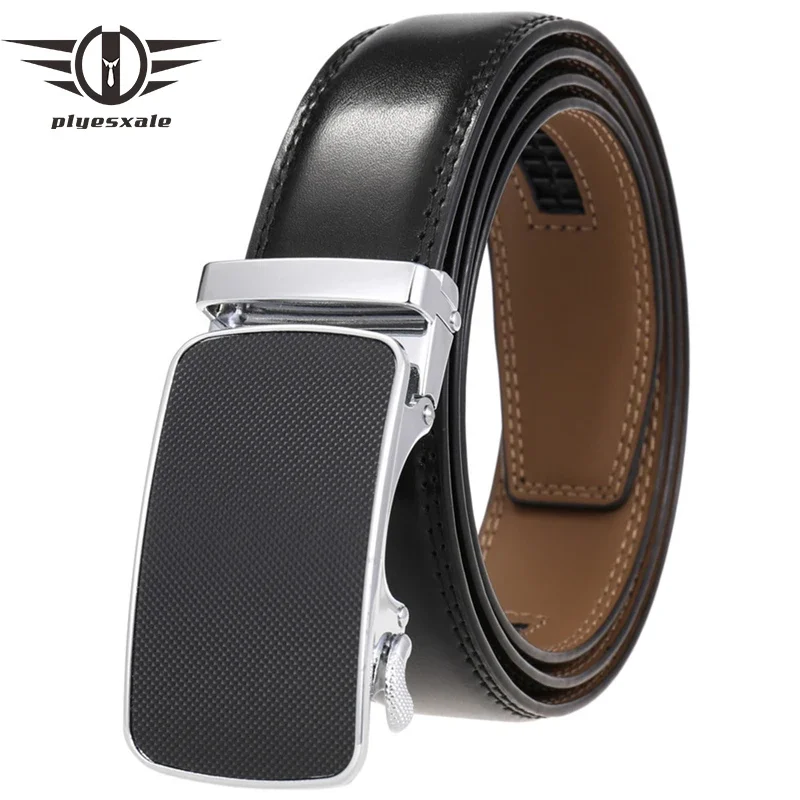 Plyesxale 3.5cm Width Designer Mens Belts Luxury Automatic Buckle Ratchet Dress Belt Top Genuine Leather Strap Male Black G752
Plyesxale 3.5cm Width Designer Mens Belts Luxury Automatic Buckle Ratchet Dress Belt Top Genuine Leather Strap Male Black G752