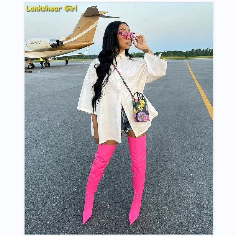 2022 New Women Pointed Toe Stiletto Loose Pink Over the Knee Leather Boots Winter Sexy Slip on Women Long Boots Thigh Boots
2022 New Women Pointed Toe Stiletto Loose Pink Over the Knee Leather Boots Winter Sexy Slip on Women Long Boots Thigh Boots