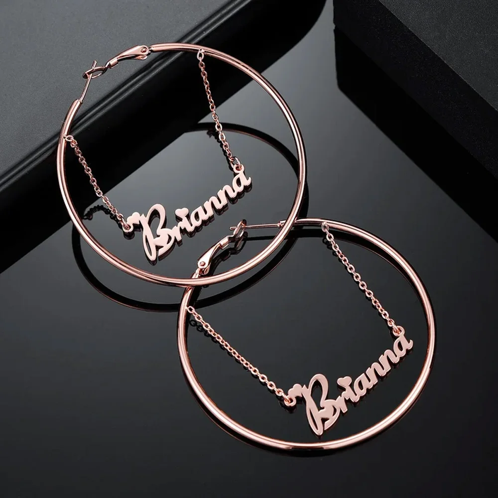Earrings for Women Name Stainless Steel Charm Jewelry Silver Gold Hoop Earrings Fashion Personalized Font Mother's Day Gift New
Earrings for Women Name Stainless Steel Charm Jewelry Silver Gold Hoop Earrings Fashion Personalized Font Mother's Day Gift New