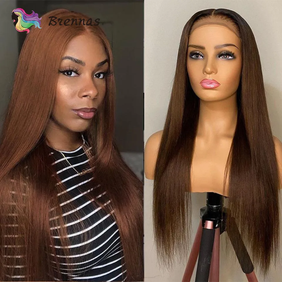 Brown Straight Lace Front Wig Colored Brazilian Straight Human Hair Wig Preplucked Human Hair Lace Frontal Wigs Natural Hairline
Brown Straight Lace Front Wig Colored Brazilian Straight Human Hair Wig Preplucked Human Hair Lace Frontal Wigs Natural Hairline