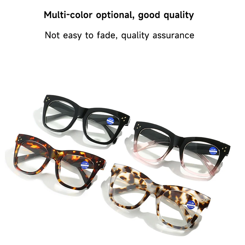 

Oversized Square Reading Glasses Men Women Portable Large Frame High-definition Presbyopia Eyeglasses Diopter 0~+ 3.0 +3.5 gafas