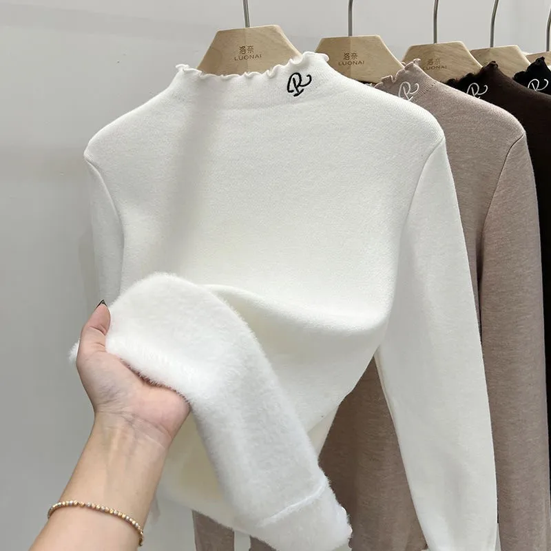 Women's Golf Wear Villus Thickened Warm Sweater High Collar Base Shirt Winter Fashion Korea Ladies Golf Tops Knitwear Cardigan
Women's Golf Wear Villus Thickened Warm Sweater High Collar Base Shirt Winter Fashion Korea Ladies Golf Tops Knitwear Cardigan