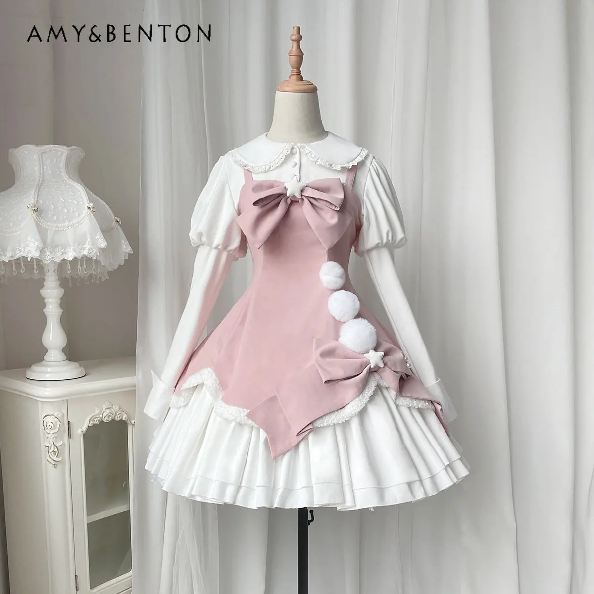 Lolita Style Women's Two Piece Set Slim-Fit Girl Elegant Outfits Autumn and Winter Christmas New Year Dress Set
Lolita Style Women's Two Piece Set Slim-Fit Girl Elegant Outfits Autumn and Winter Christmas New Year Dress Set