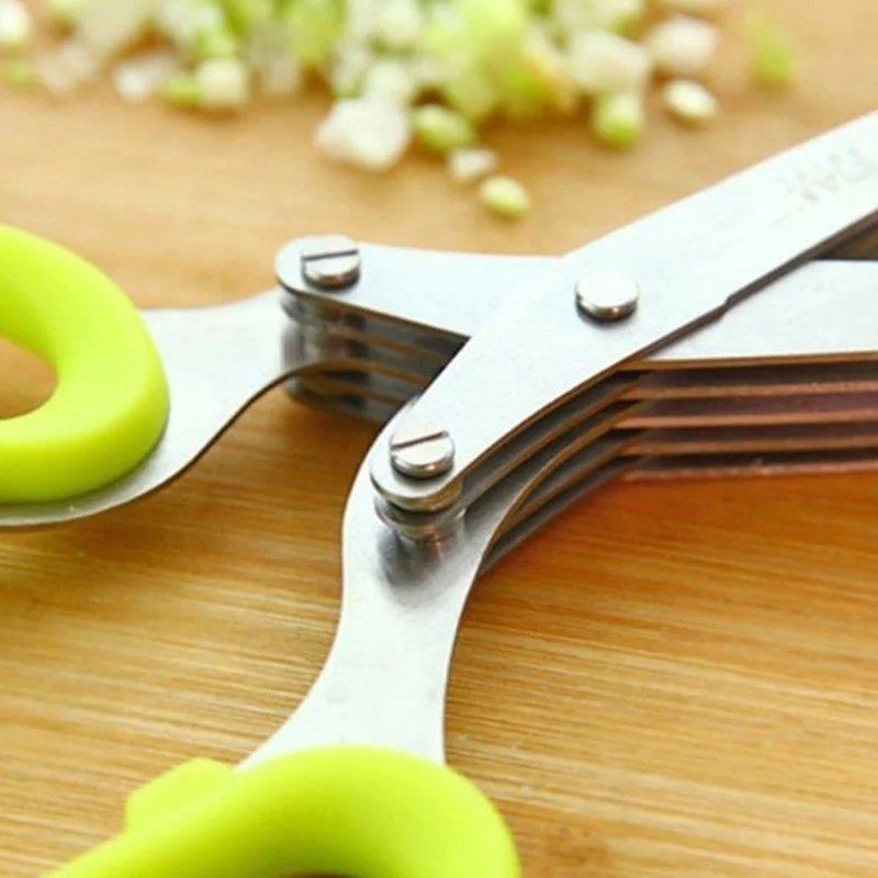Multifunctional Muti Layers Stainless Steel Knives Multi-Layers KItchen Scissors Scallion Cutter Herb Laver Spices Cook Tool Cut
Multifunctional Muti Layers Stainless Steel Knives Multi-Layers KItchen Scissors Scallion Cutter Herb Laver Spices Cook Tool Cut