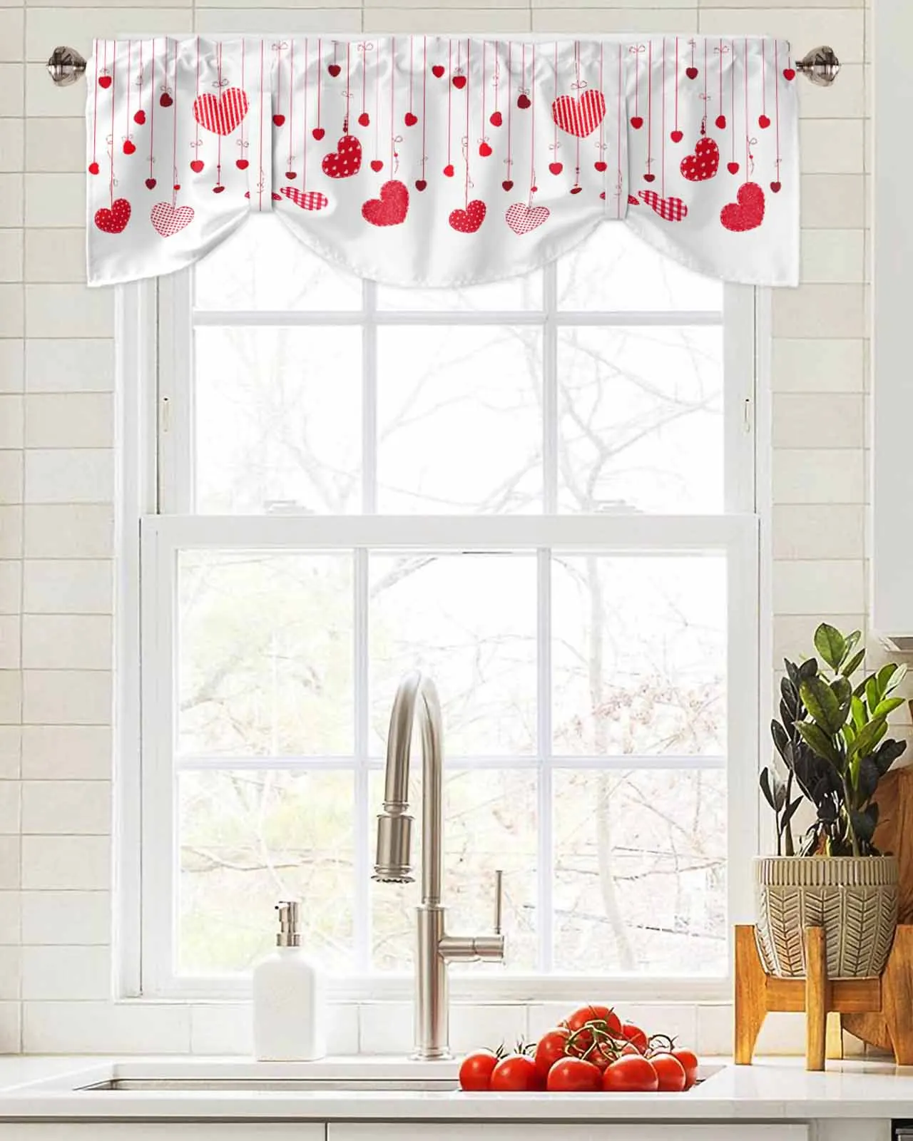

Занавеска на окна в форме сердца на День святого Валентина, занавеска для гостиной, кухни, кабинета, занавеска на балдахин, карманный балдахин