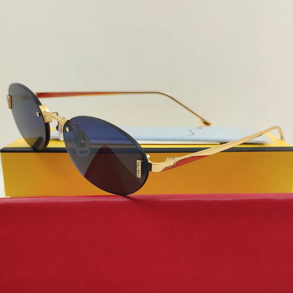 2023 Oval Hot Trending Products Rimless Sunglasses For Women Gold Silver Metal FASHION Vintage Retro Brand Designer Sun Glasses
2023 Oval Hot Trending Products Rimless Sunglasses For Women Gold Silver Metal FASHION Vintage Retro Brand Designer Sun Glasses
