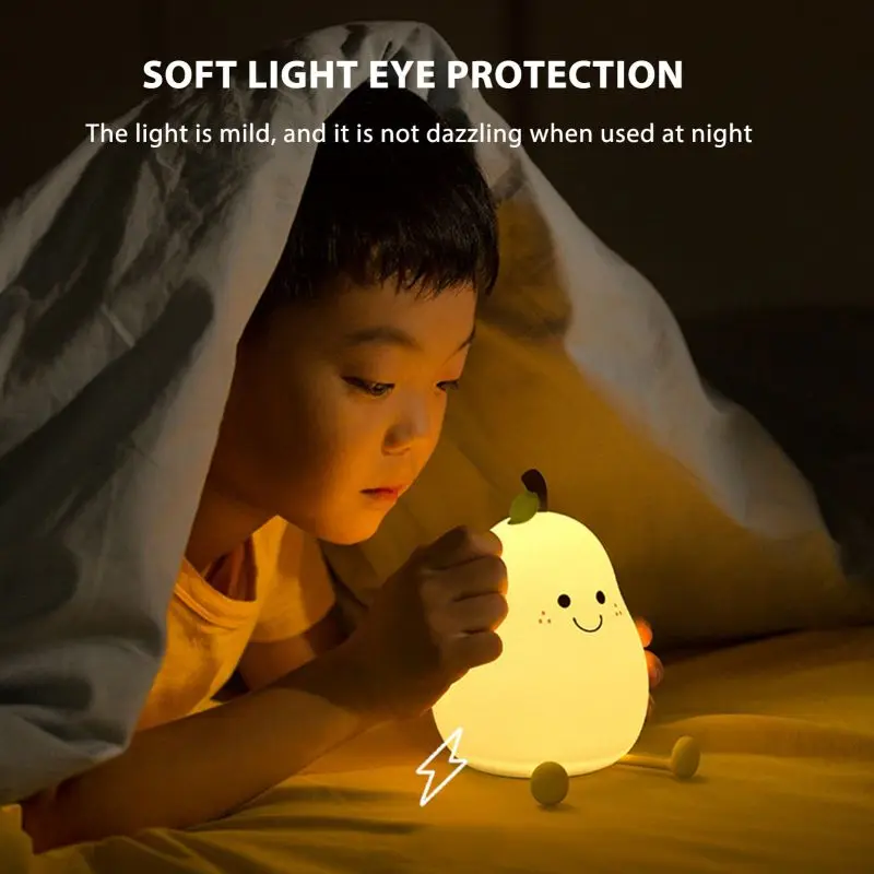 Cute Rechargeable LED Touch Rabbit Pear Night Light Dimmable 7 Color Silicone Pat Table Lamp Children Kids Gift Baby Bedroom
Cute Rechargeable LED Touch Rabbit Pear Night Light Dimmable 7 Color Silicone Pat Table Lamp Children Kids Gift Baby Bedroom