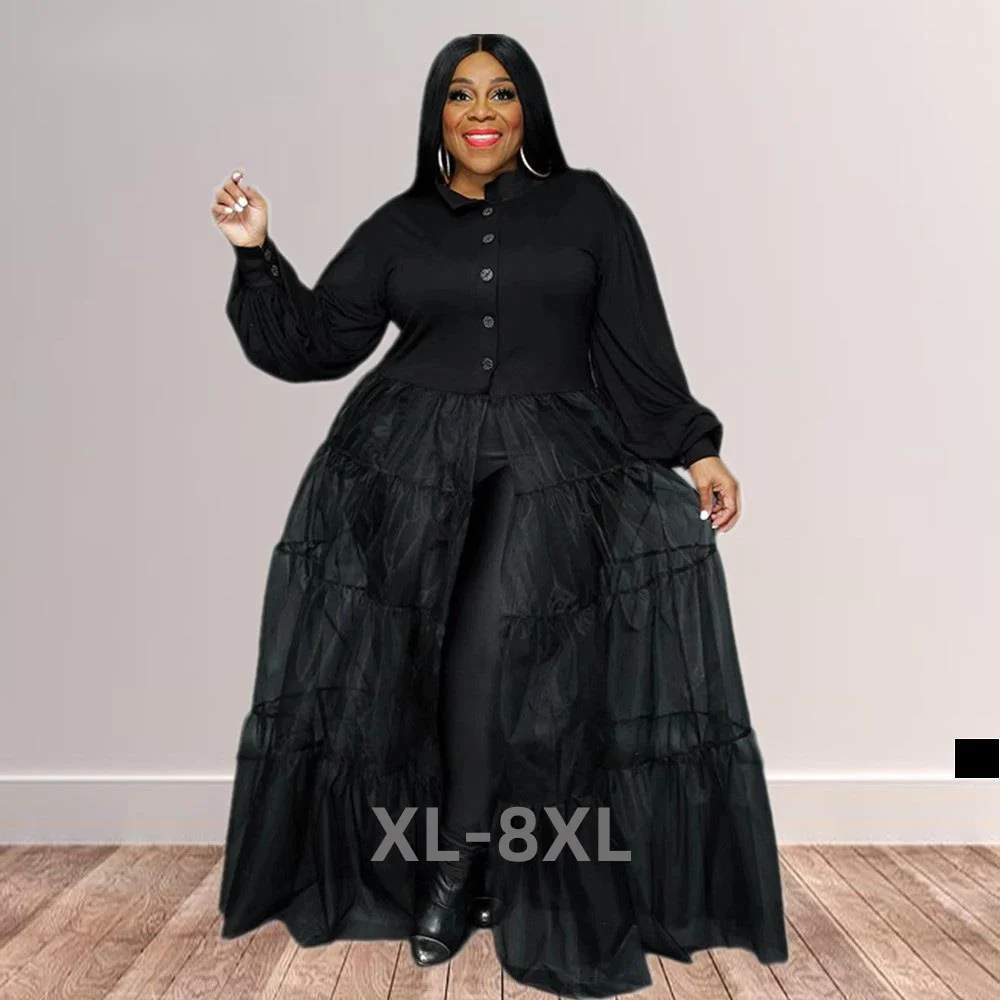 Plus Size Spring Fashion Balck Mesh Patchwork Women Clothing Chic Long Sleeve Maxi Dresses Wholesale Dropshipp 3xl 4xl 5xl 6xl
Plus Size Spring Fashion Balck Mesh Patchwork Women Clothing Chic Long Sleeve Maxi Dresses Wholesale Dropshipp 3xl 4xl 5xl 6xl