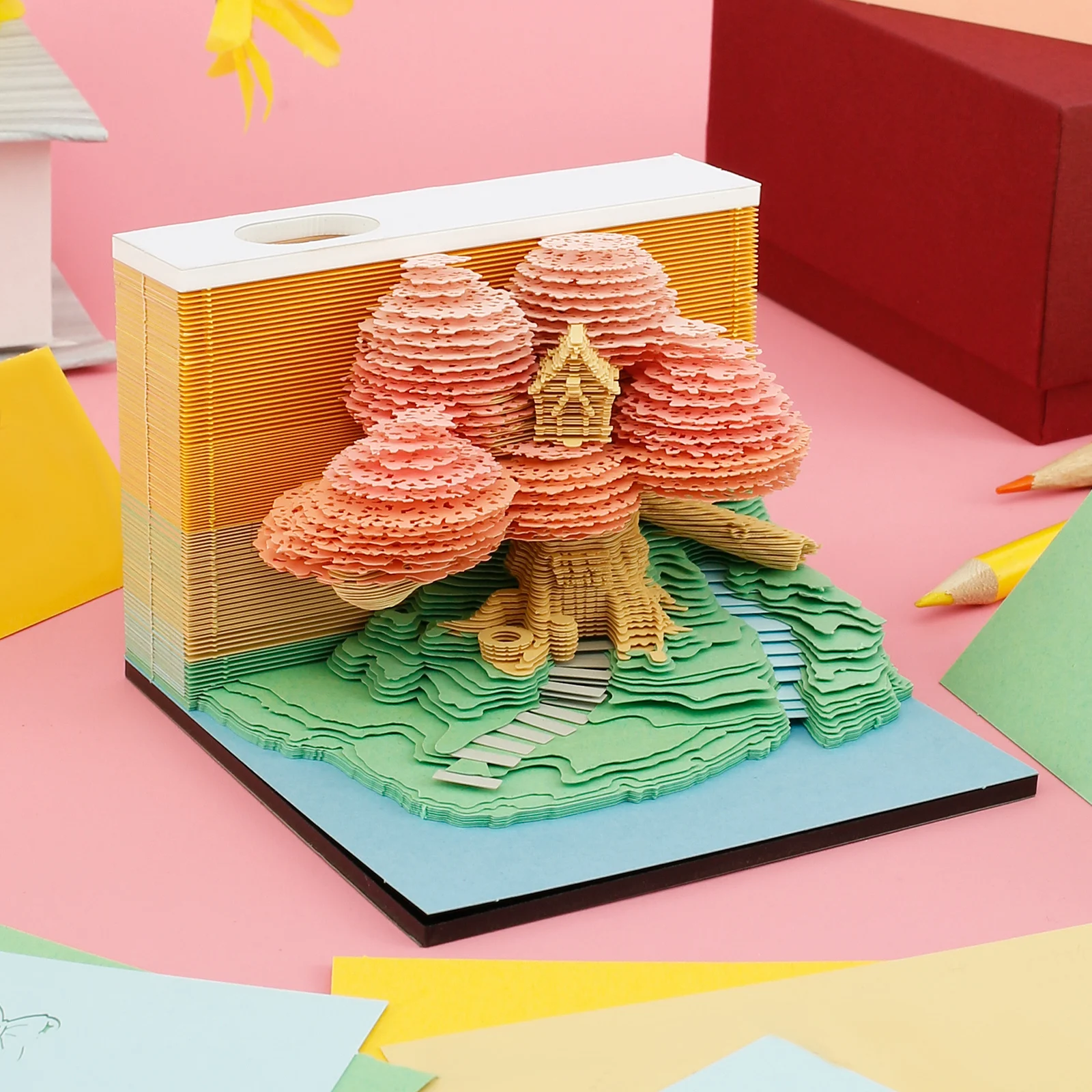 New 3D Desk Note Pad 235 Pages Creative Tree House Memo Pad Tear-Away 3D Art Note Pad DIY 3D Memo Pad Paper Carving Art for Home
New 3D Desk Note Pad 235 Pages Creative Tree House Memo Pad Tear-Away 3D Art Note Pad DIY 3D Memo Pad Paper Carving Art for Home