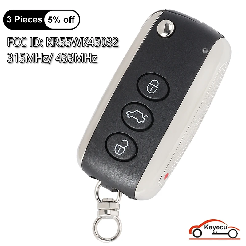 KEYECU 3 + 1 / 4 кнопки 315 МГц умный БЕСКЛЮЧЕВОЙ дистанционный ключ для Bentley Continental GT GTC 2006-2016 идентификатор FCC: KR55WK45032
KEYECU 3 + 1 / 4 кнопки 315 МГц умный БЕСКЛЮЧЕВОЙ дистанционный ключ для Bentley Continental GT GTC 2006-2016 идентификатор FCC: KR55WK45032
