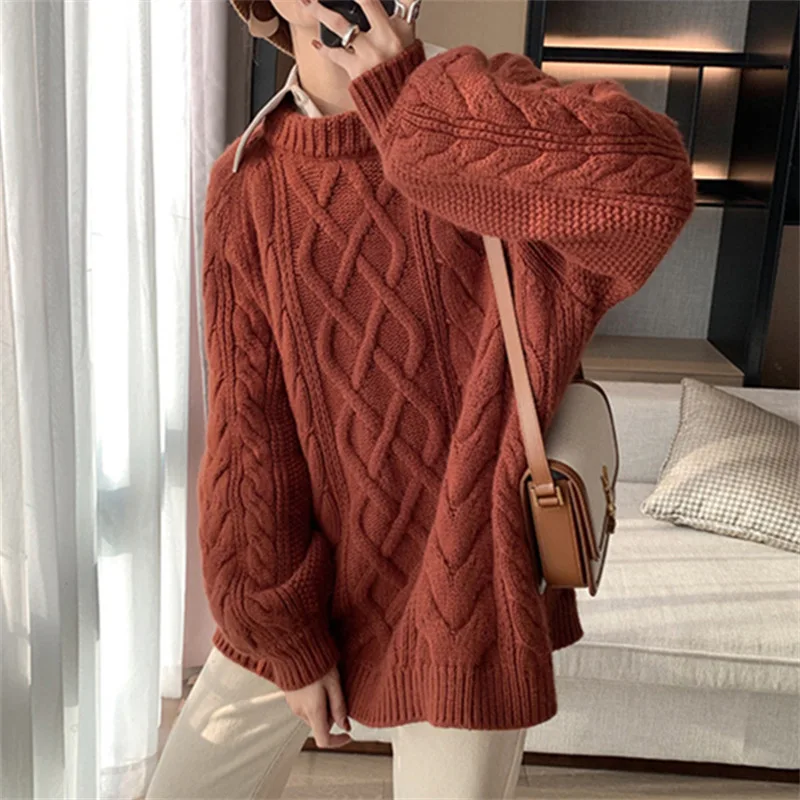 Soft Glutinous Loose Pullover Sweater for Women's New Autumn and Winter Outwear Knitwear Top 
Soft Glutinous Loose Pullover Sweater for Women's New Autumn and Winter Outwear Knitwear Top