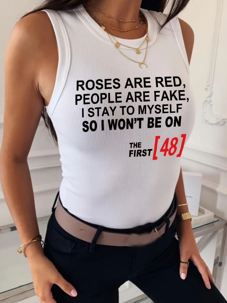 LW Letter Print Camisole Summer Basic Elastic Tank Top summer T-shirt Women's O Neck Racerback Sexy Sleeveless Tank Top
LW Letter Print Camisole Summer Basic Elastic Tank Top summer T-shirt Women's O Neck Racerback Sexy Sleeveless Tank Top