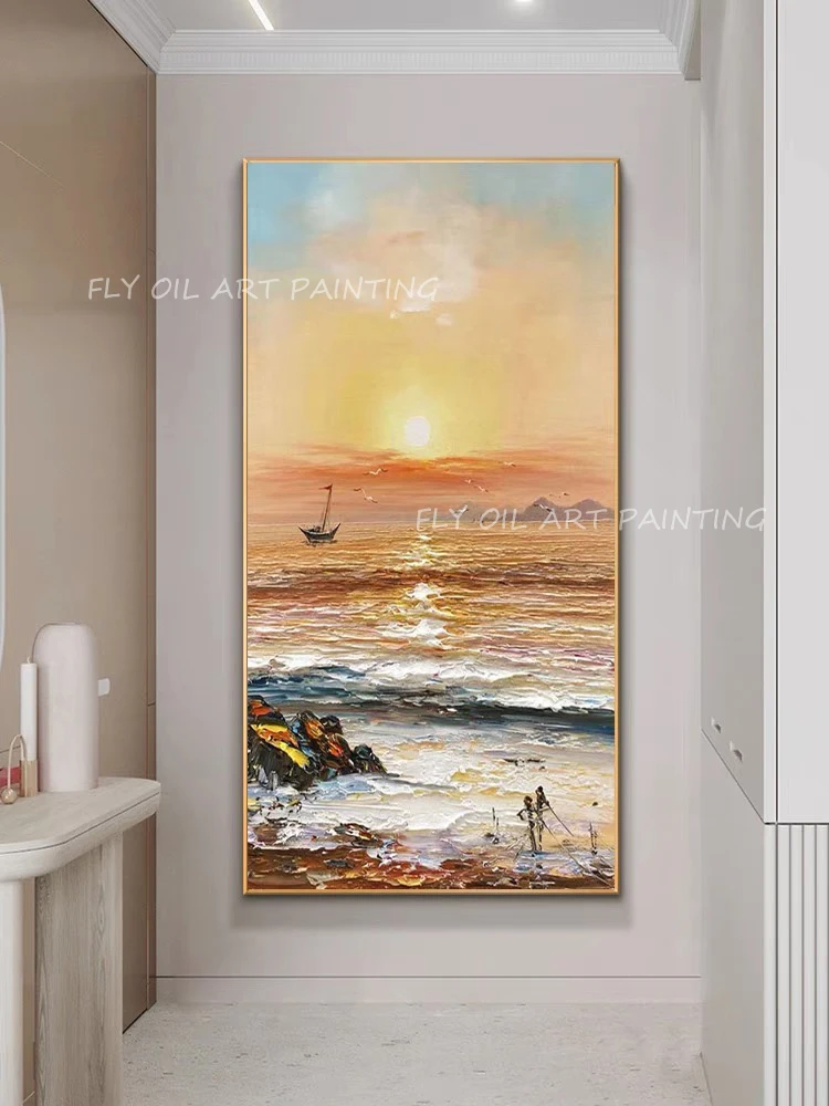 100% hand-made landscape art oil canvas painting sunset ocean seaside abstract sitting room dining-room wall no framework 
100% hand-made landscape art oil canvas painting sunset ocean seaside abstract sitting room dining-room wall no framework
