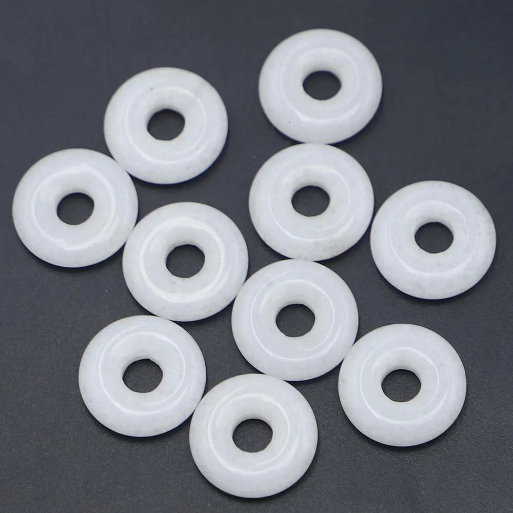18mm Natural Stone Gogo Donut Big Hole Flat Bead Charm Pendant White Marble Safety Buckle for Jewelry Making 12pcs Free Shipping
18mm Natural Stone Gogo Donut Big Hole Flat Bead Charm Pendant White Marble Safety Buckle for Jewelry Making 12pcs Free Shipping