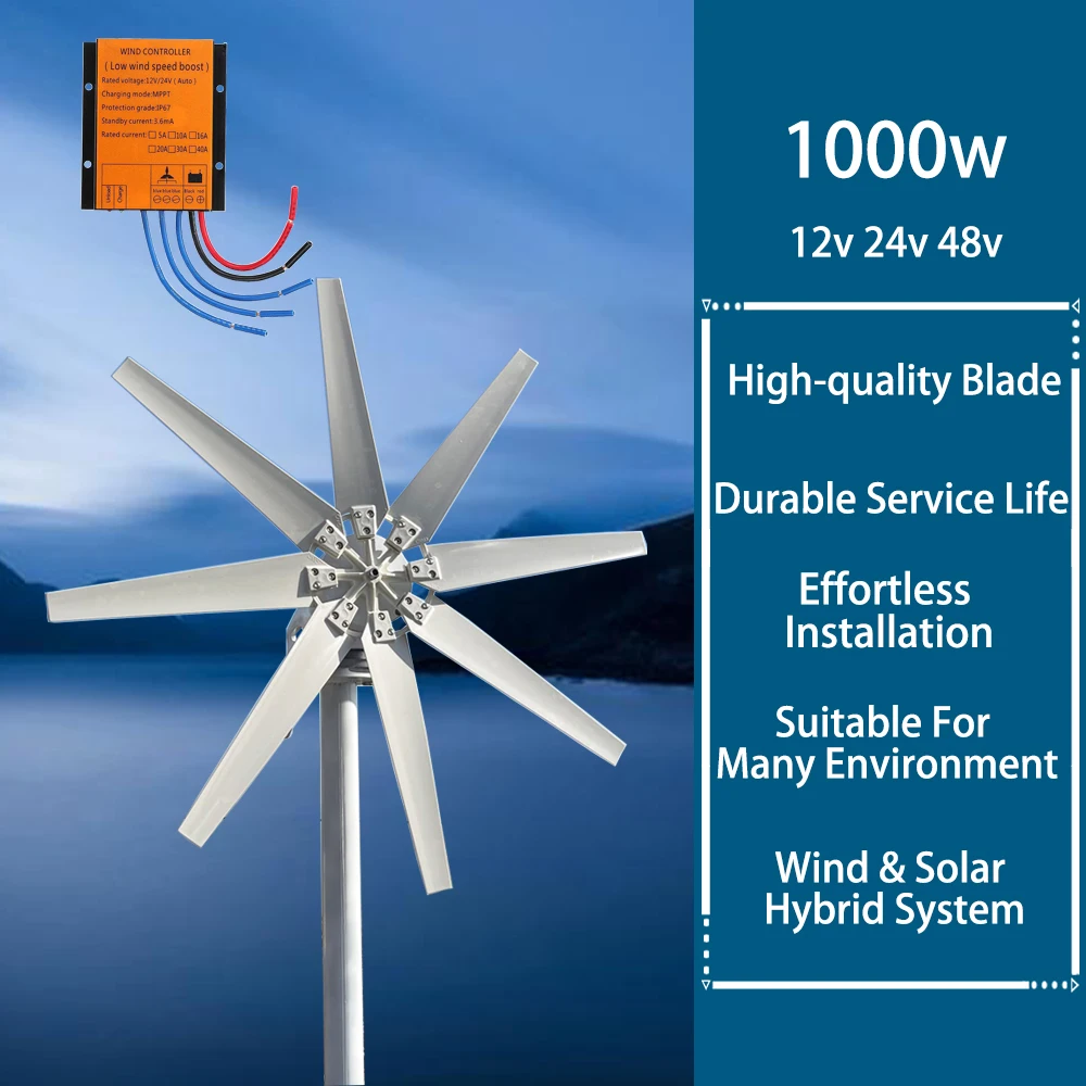 Horizontal Wind Turbine Generator 600w 800w 1000w 12v 24v 48v Free Power NewEnergy Alternative Accessories For Home Street Lamps 
Horizontal Wind Turbine Generator 600w 800w 1000w 12v 24v 48v Free Power NewEnergy Alternative Accessories For Home Street Lamps
