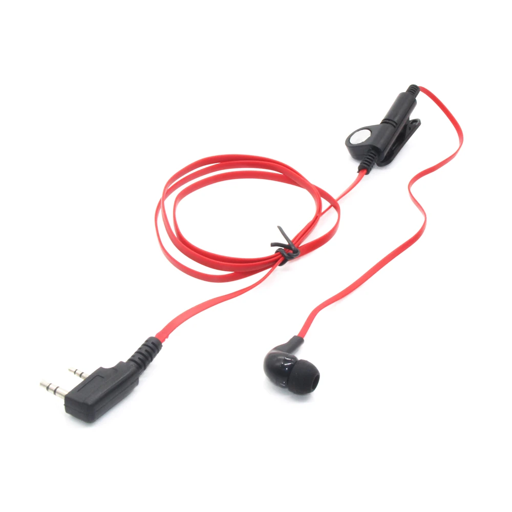 

2 Pin Noodle Style Earbud Headphone K Plug Earpiece Headset For Baofeng Uv5R Bf-888S Uv5R Radio Red black