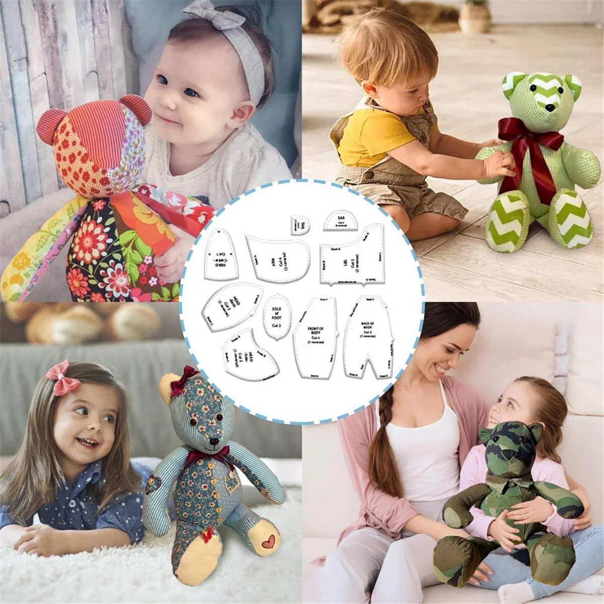 Memory Bear Template Ruler Set, 10 PCS Memory Bear Template Ruler Set Suitable for 15-Inch Bear Template
Memory Bear Template Ruler Set, 10 PCS Memory Bear Template Ruler Set Suitable for 15-Inch Bear Template