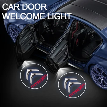 시트로엥 차량용 HD 프로젝터 램프, 자동차 도어 무선 웰컴 라이트, LED 장식, 시트로엥 C4 C5 C3 C2 C1 C4L C6 피카소 색소 VTS, 1 개, 2 개