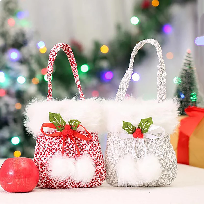 

1Pc Christmas Gift Bag Cartoon Santa Claus Snowman Elk Xmas Eve Portable Apple Bag Merry Christmas Decor Candy Package Handbag