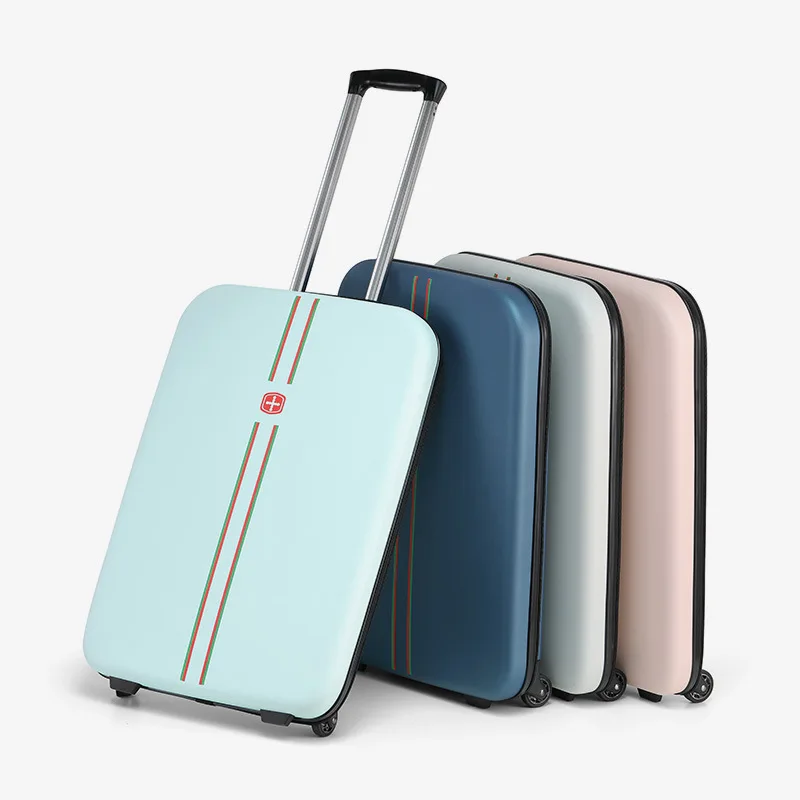 

Aluminum Frame Suitcase Carry On Rolling Trolley Case Folding Travel Business Suitcase Beautiful Boarding Cabin 20 24 Inch