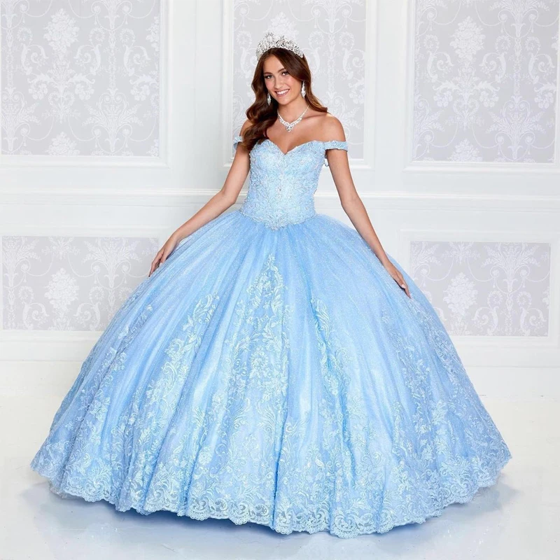 Роскошное бальное платье принцессы, платья для Quinceanera 2023, милый тюлевый корсет с глубоким вырезом и кружевными кристаллами и бусинами для вечеринки, 15 
Роскошное бальное платье принцессы, платья для Quinceanera 2023, милый тюлевый корсет с глубоким вырезом и кружевными кристаллами и бусинами для вечеринки, 15