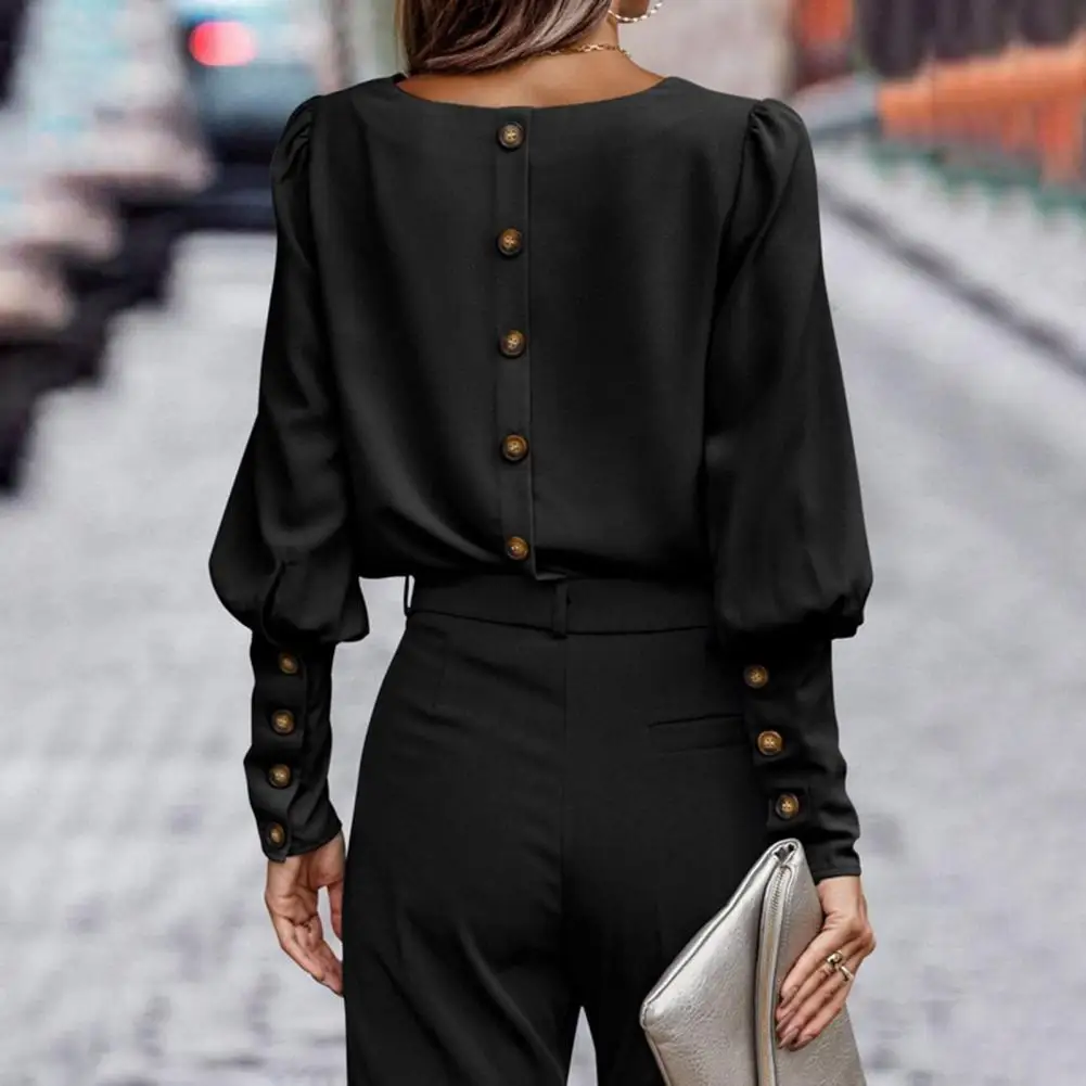 Versatile Polyester Blouse Trendy Lantern Sleeve Women's Blouse Button Closure Lady Top for Spring Autumn Chic O Neck for Women
Versatile Polyester Blouse Trendy Lantern Sleeve Women's Blouse Button Closure Lady Top for Spring Autumn Chic O Neck for Women