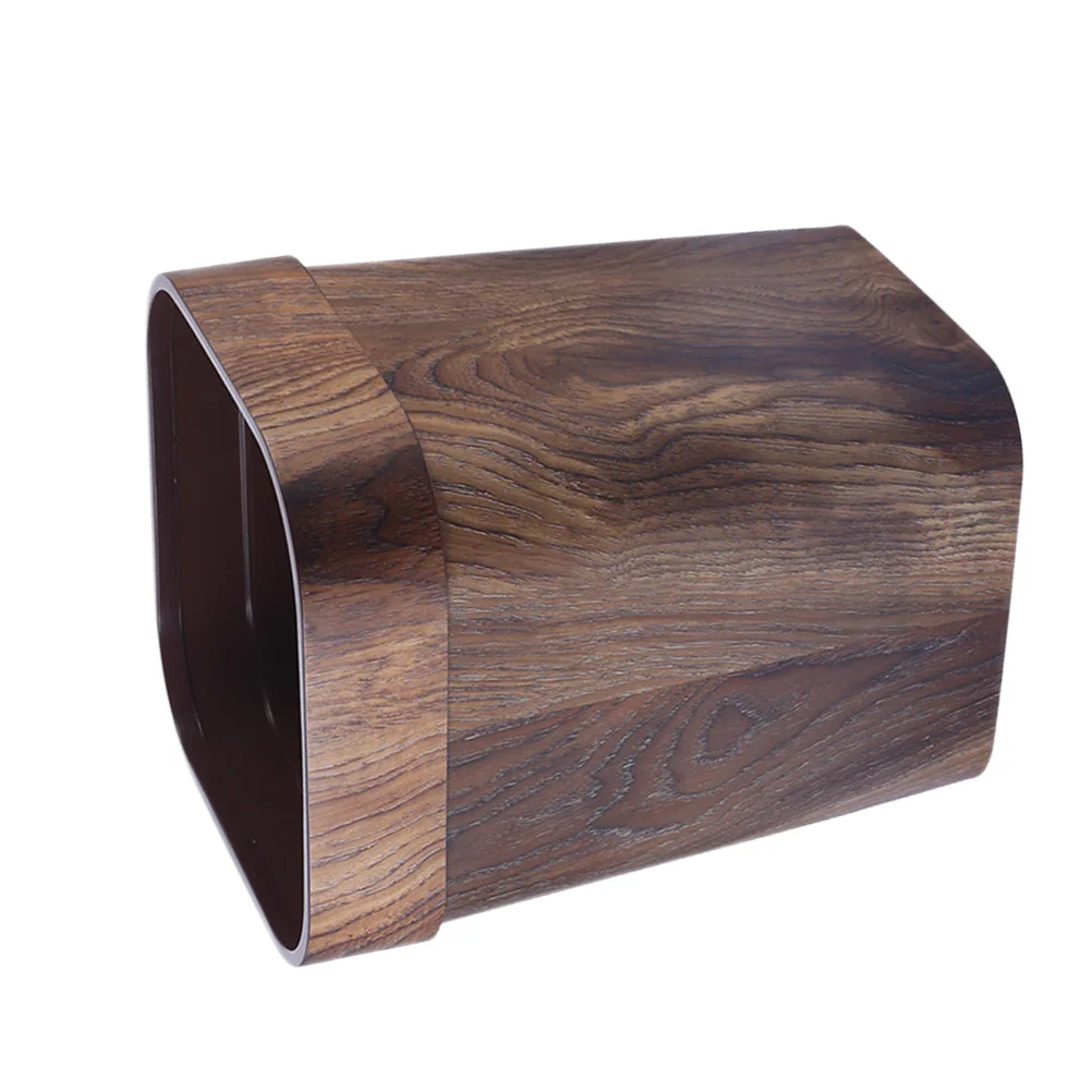 

Square Waste Bins Imitation Wooden Trash Can Retro Pressing Ring Plastic Decorative Kitchen Bedroom Office Bathroom Home Coffee