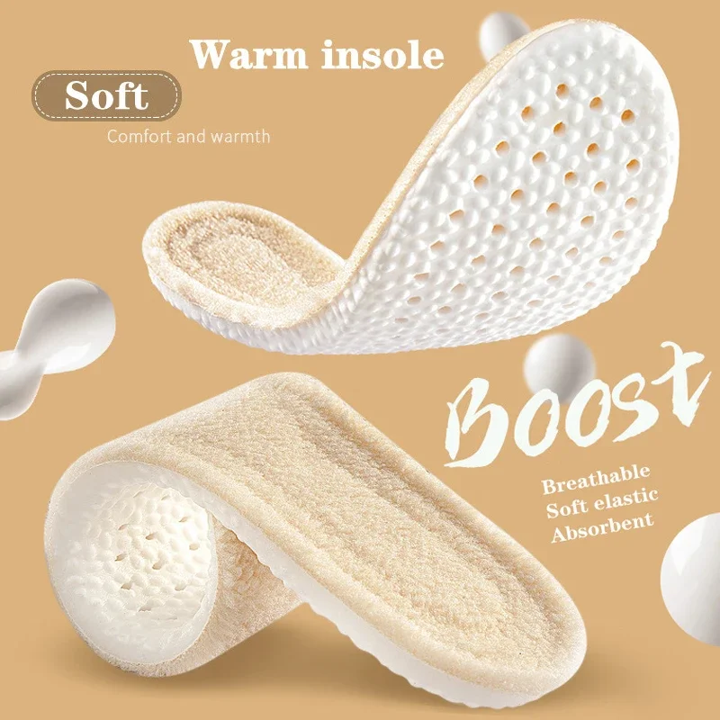 

Warm Heated Cashmere Thermal Insoles Thicken Soft Breathable Winter Sport Shoes EVA Insole Insert Man Woman Boots Pad Sole