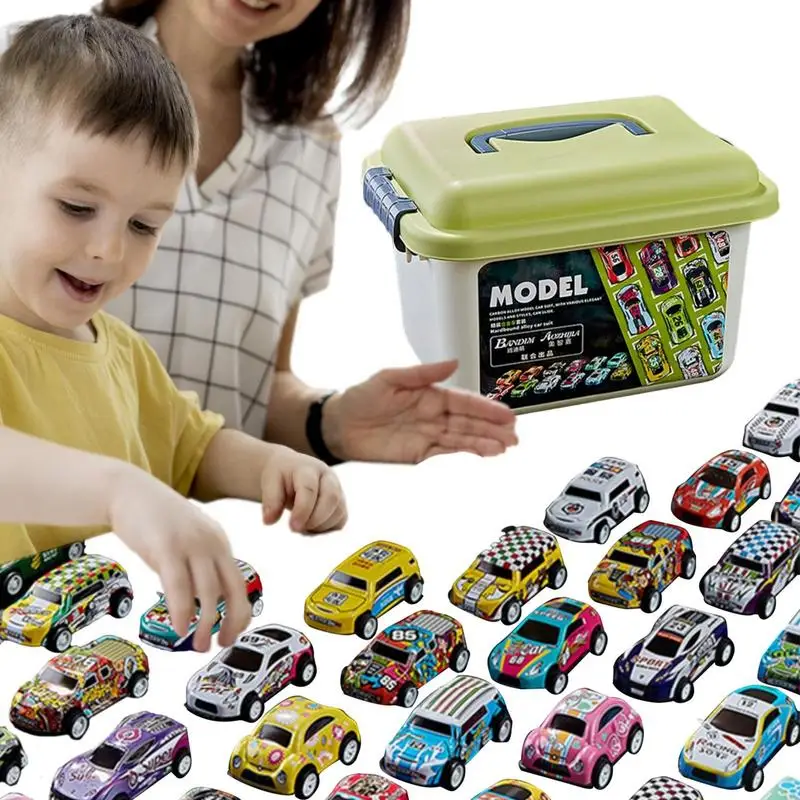

Pull Back Toy Cars Assorted Pull Back Car Set Mini Race Cars For Boys With Carrying Case Teacher Treasure Prize Box Toys Party