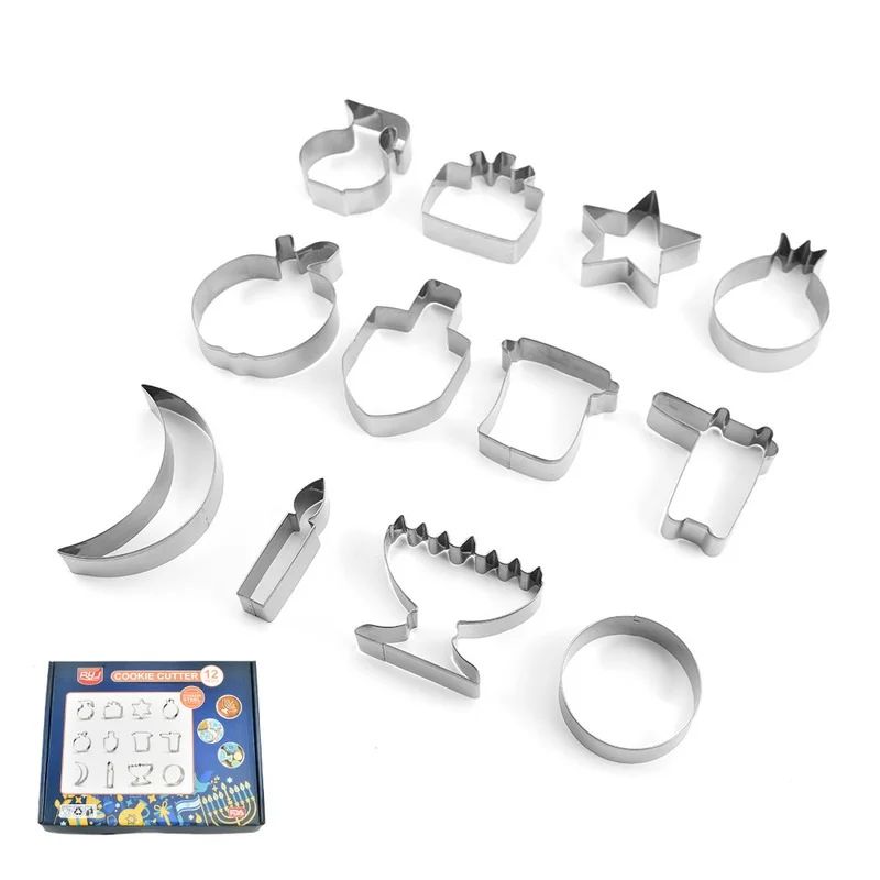 12 Pieces Hanukkah Theme Stainless Steel Cookie Cutter Mold Set Moon Holy Ail Cake Cookie Dough Cut Die Baking Accessories
12 Pieces Hanukkah Theme Stainless Steel Cookie Cutter Mold Set Moon Holy Ail Cake Cookie Dough Cut Die Baking Accessories