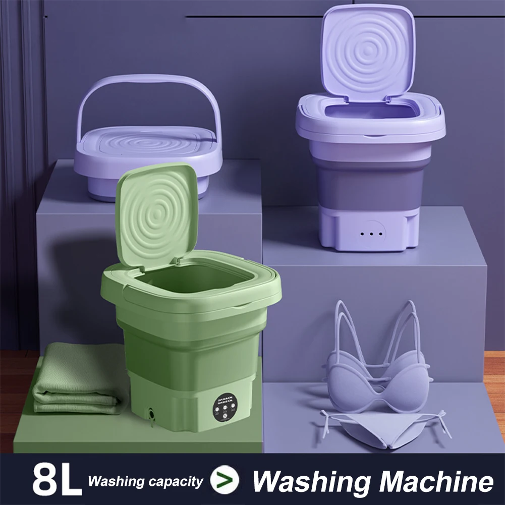 Portable Mini Washing Machine 8L Foldable Washing Machine 3 Mode with Drain Basket for Travel Camping Underwear Baby Cloth Socks
Portable Mini Washing Machine 8L Foldable Washing Machine 3 Mode with Drain Basket for Travel Camping Underwear Baby Cloth Socks