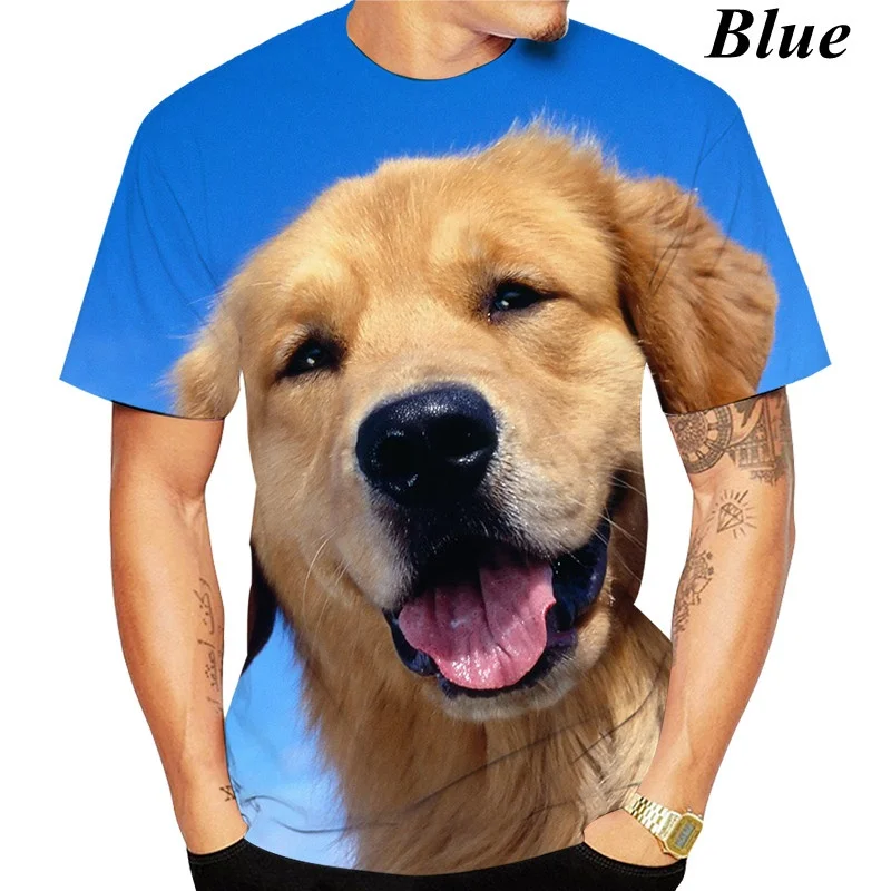 Summer Trend Short-sleeved Cute Dog 3D Printed T-shirt Golden Retriever Fashion Casual Man T-shirt Shirt
Summer Trend Short-sleeved Cute Dog 3D Printed T-shirt Golden Retriever Fashion Casual Man T-shirt Shirt