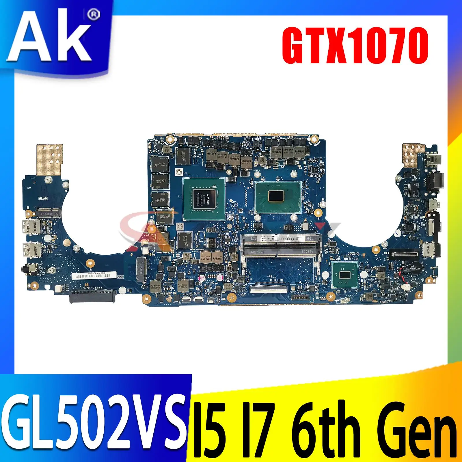 GL502VS For ASUS Laptop Motherboard i5-6300HQ i7-6700HQ CPU GTX1070-8G GPU Motherboard Mainboard ROG GL502VSK GL502V 100% Work
GL502VS For ASUS Laptop Motherboard i5-6300HQ i7-6700HQ CPU GTX1070-8G GPU Motherboard Mainboard ROG GL502VSK GL502V 100% Work