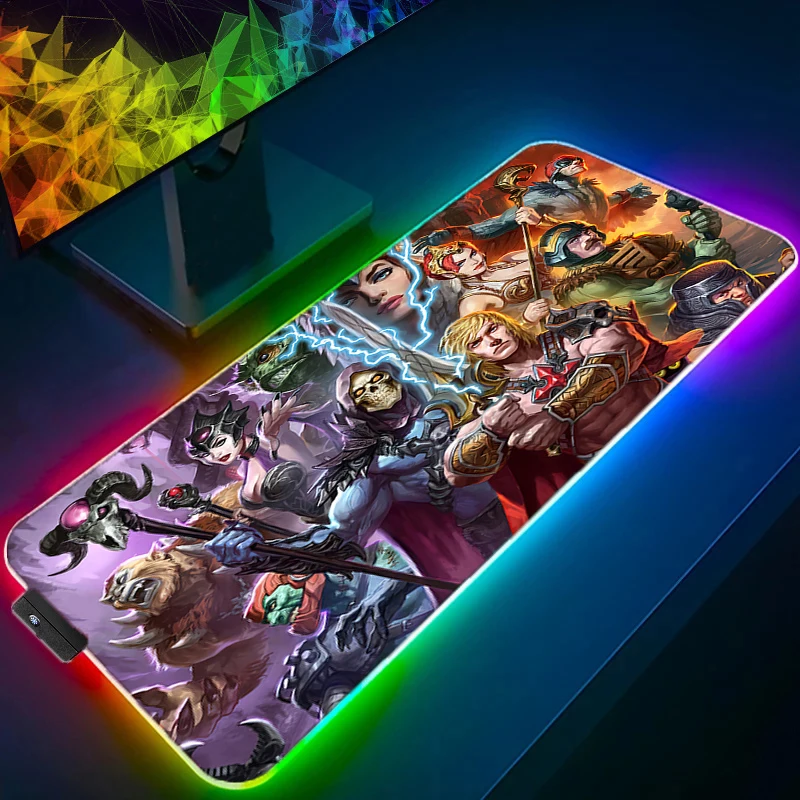 He Man Masters Of Universe Anime RGB Large Mouse Pad Pc Game Accessories Mousepad Office Keyboard Mats Computer Backlit Deskmat
He Man Masters Of Universe Anime RGB Large Mouse Pad Pc Game Accessories Mousepad Office Keyboard Mats Computer Backlit Deskmat