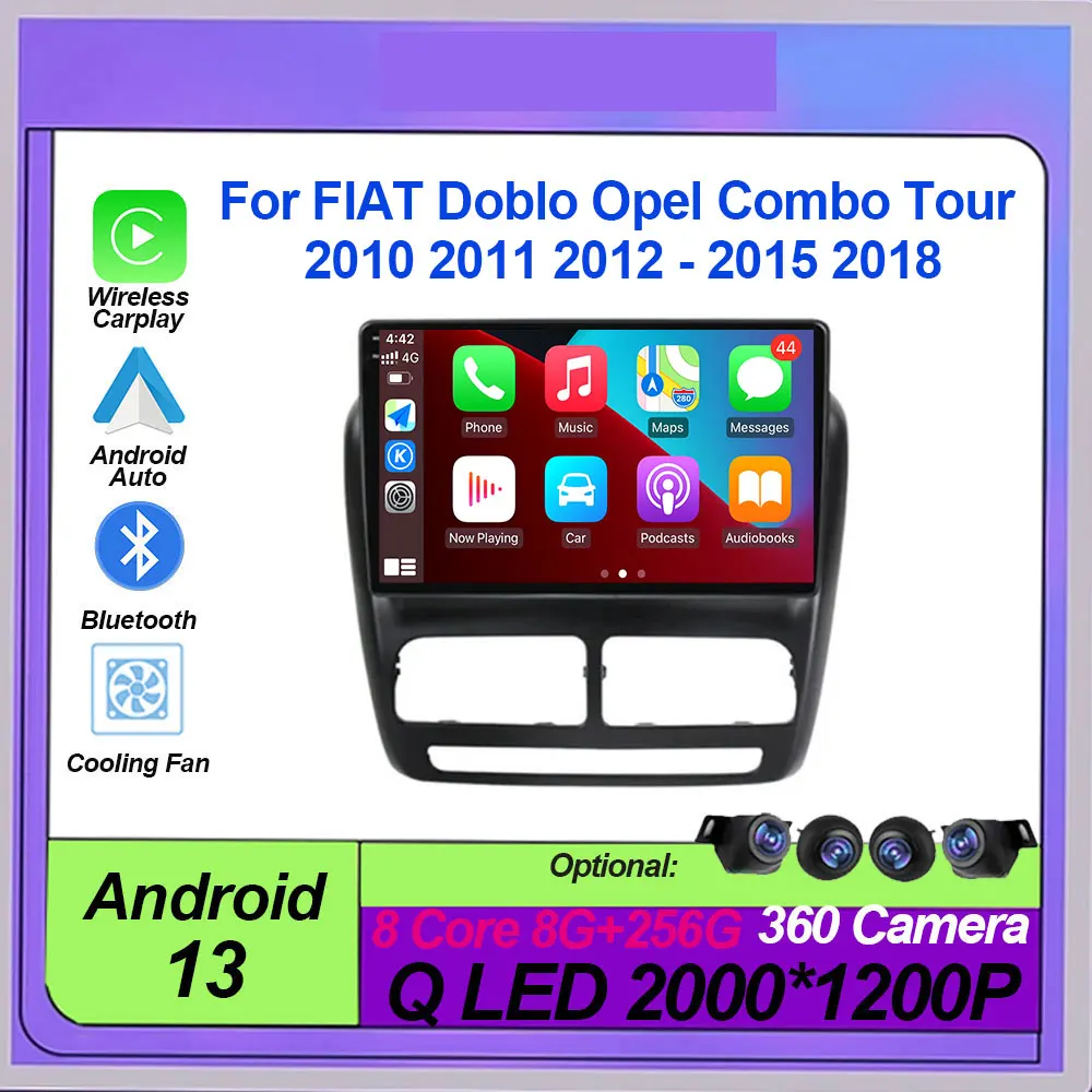 

Android 13 Car Radio GPS Navigation For FIAT Doblo Opel Combo Tour 2010 2011 2012 - 2015 2018 Stereo Video Player Carplay Auto