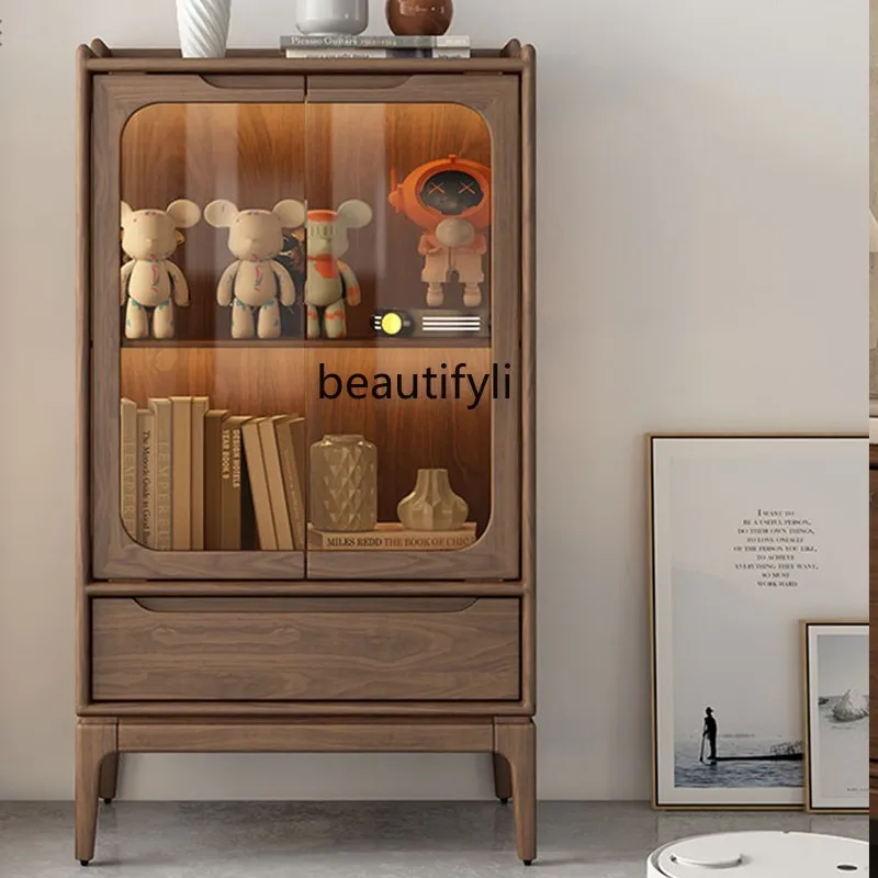 Light Luxury Glass Black Walnut Wood Sideboard Cabinet Home Living Room TV Side Cabinet
Light Luxury Glass Black Walnut Wood Sideboard Cabinet Home Living Room TV Side Cabinet
