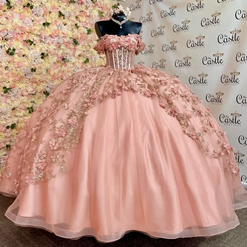 Hot Pink Quinceanera Dresses for Girls Sweep Train Off Shoulder Gold Applique Lace Flower Beads Formal Dress vestidos 15 de Anos
Hot Pink Quinceanera Dresses for Girls Sweep Train Off Shoulder Gold Applique Lace Flower Beads Formal Dress vestidos 15 de Anos