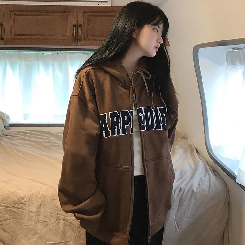 harajuku Letter embroidery oversized Hoodies autumn Sweatshirt Hooded cardigan jacket Women zipper coats Sportswear y2k clothes
harajuku Letter embroidery oversized Hoodies autumn Sweatshirt Hooded cardigan jacket Women zipper coats Sportswear y2k clothes
