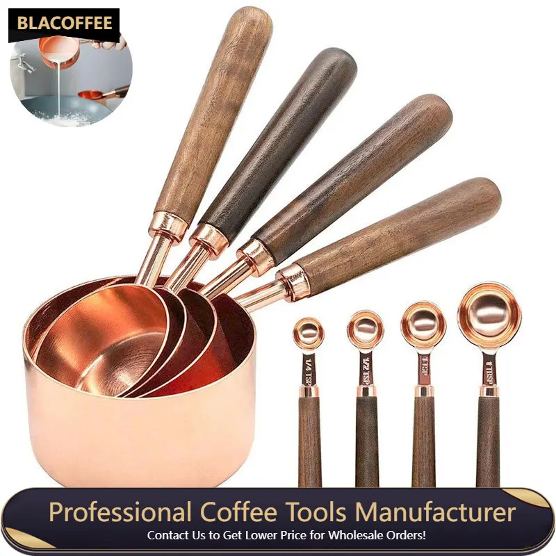 Measuring Cups Spoons Set Walnut Handle Stainless Steel Plated Copper Metal Measuring Scoop Seasoning Coffee Baking Tools
Measuring Cups Spoons Set Walnut Handle Stainless Steel Plated Copper Metal Measuring Scoop Seasoning Coffee Baking Tools