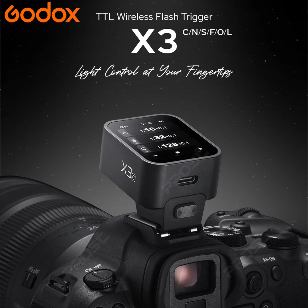 Godox X3 C/N/S/F/O TTL Wireless Flash Trigger HSS TTL-Convert-Manual Function Touchscreen for Canon Nikon Sony Fuji Olympus
Godox X3 C/N/S/F/O TTL Wireless Flash Trigger HSS TTL-Convert-Manual Function Touchscreen for Canon Nikon Sony Fuji Olympus